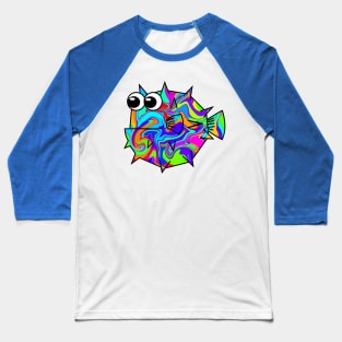 Colorful Pufferfish Baseball T-Shirt